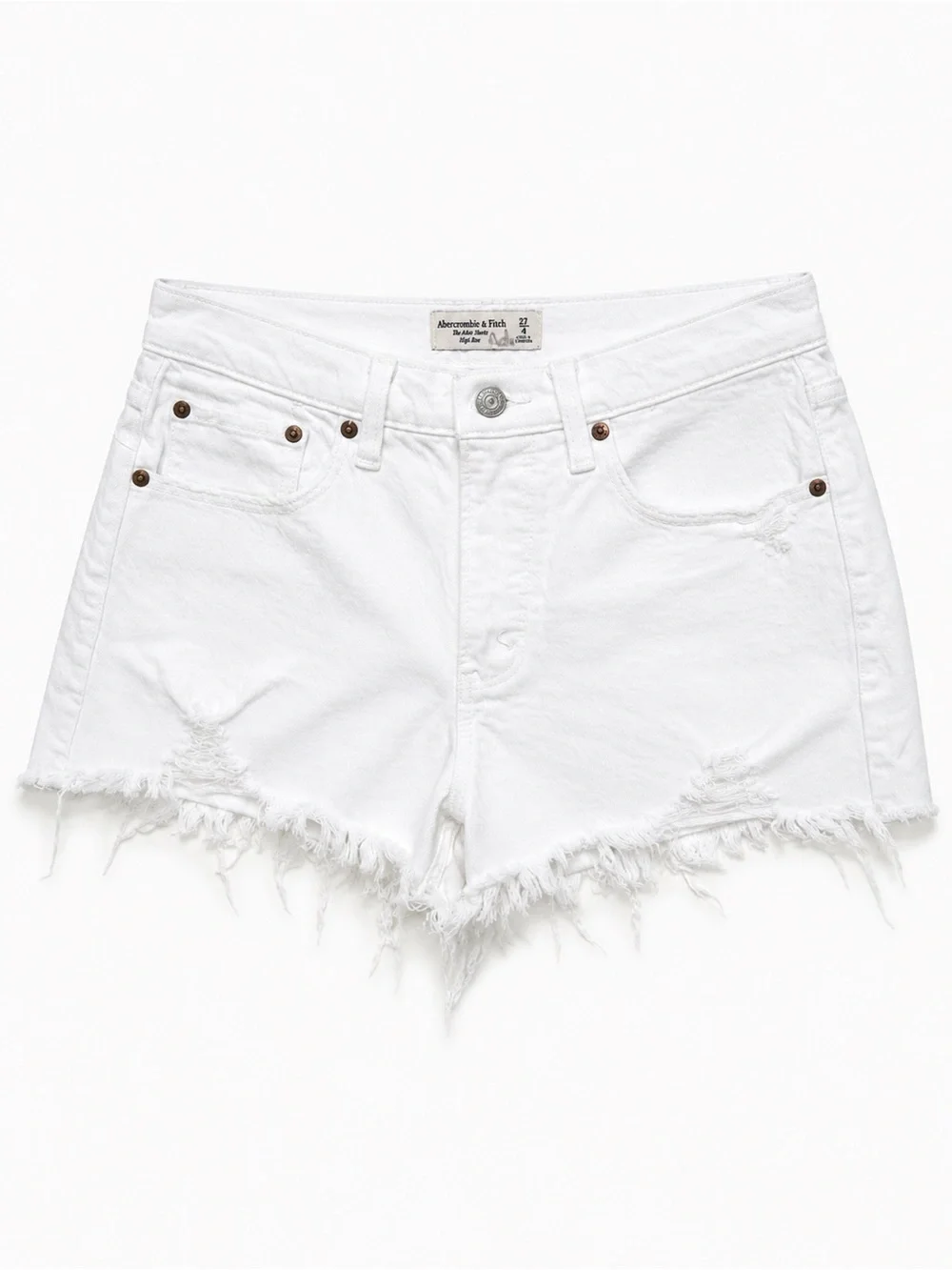 Abercrombie & Fitch Curve Love High Rise White Mom Shorts Size 27 / 4 - Picture 1 of 11